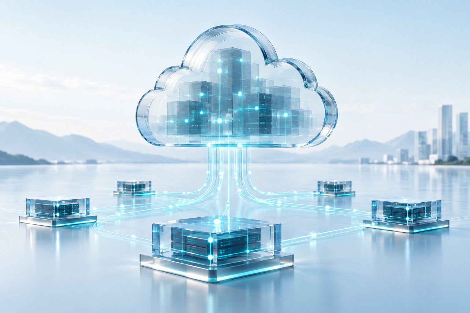 Glass cloud architecture connected to data systems
